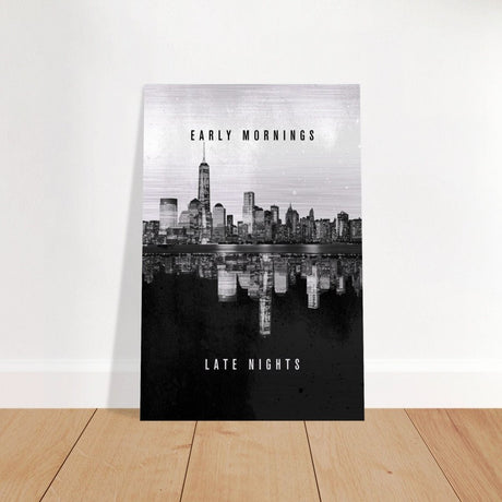 Da Vinci Motivational Wall Art | Late Nights - Brushed Aluminum Print - 40x60 cm / 16x24″ - 