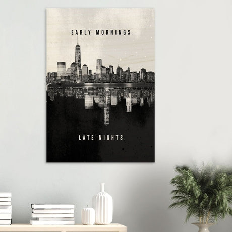 Da Vinci Motivational Wall Art | Late Nights - Wood Prints - 70x100 cm / 28x40″ - 10 mm