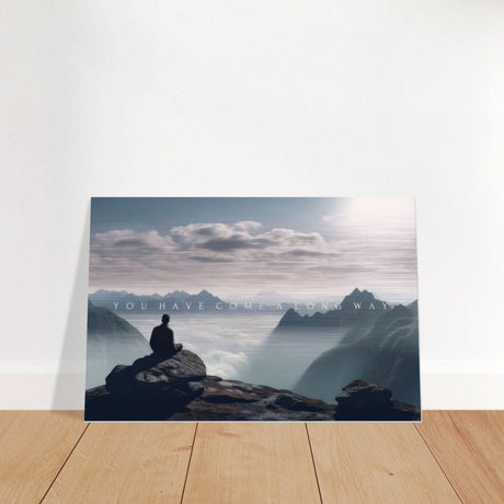 Da Vinci Motivational Wall art | Long Way - Brushed Aluminum Print - 30x45 cm / 12x18″ - 