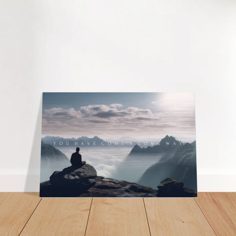 Da Vinci Motivational Wall art | Long Way - Brushed Aluminum Print - 40x60 cm / 16x24″ - 