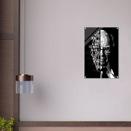 Da Vinci Motivational Wall art | Make Money | Warren Buffett - Acrylic Print - 50x75 cm / 20x30″ - 
