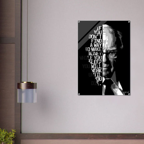 Da Vinci Motivational Wall art | Make Money | Warren Buffett - Acrylic Print - 70x100 cm / 28x40″ - 