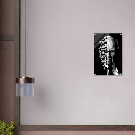 Da Vinci Motivational Wall art | Make Money | Warren Buffett - Acrylic Print - 40x60 cm / 16x24″ - 