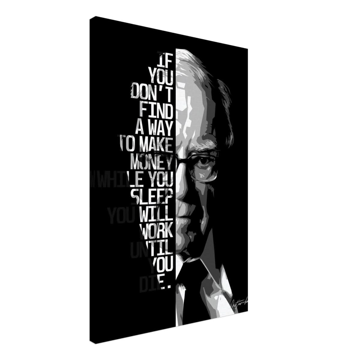 Da Vinci Motivational Wall art | Make Money | Warren Buffett - Canvas - 50x75 cm / 20x30″ - Slim