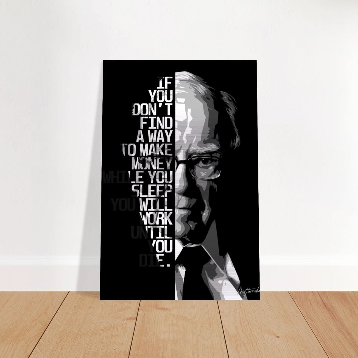 Da Vinci Motivational Wall art | Make Money | Warren Buffett - Brushed Aluminum Print - 40x60 cm / 16x24″ - 