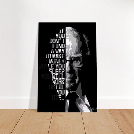 Da Vinci Motivational Wall art | Make Money | Warren Buffett - Brushed Aluminum Print - 40x60 cm / 16x24″ - 