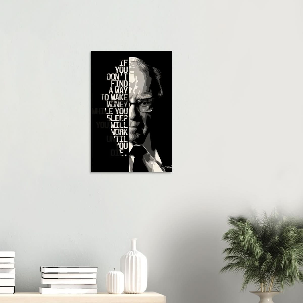 Da Vinci Motivational Wall art | Make Money | Warren Buffett - Wood Prints - 40x60 cm / 16x24″ - 10 mm