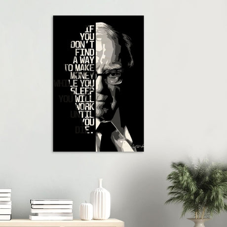 Da Vinci Motivational Wall art | Make Money | Warren Buffett - Wood Prints - 60x90 cm / 24x36″ - 20 mm