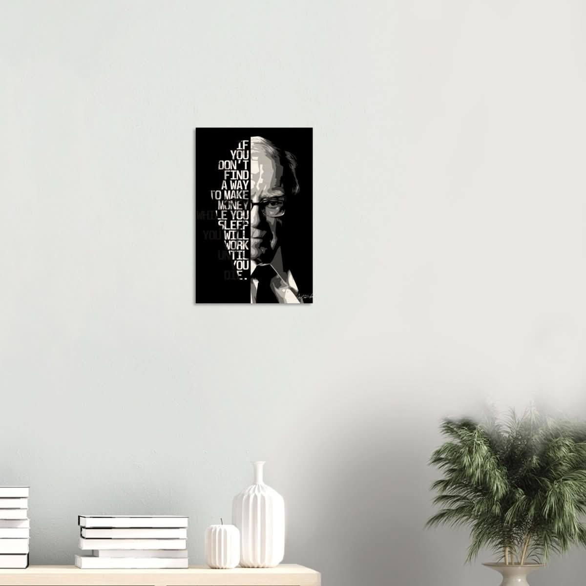 Da Vinci Motivational Wall art | Make Money | Warren Buffett - Wood Prints - 30x45 cm / 12x18″ - 20 mm