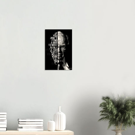 Da Vinci Motivational Wall art | Make Money | Warren Buffett - Wood Prints - 30x45 cm / 12x18″ - 20 mm