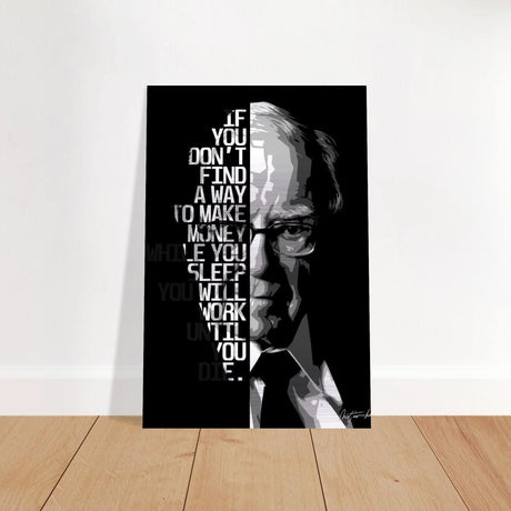 Da Vinci Motivational Wall art | Make Money | Warren Buffett - Brushed Aluminum Print - 30x45 cm / 12x18″ - 