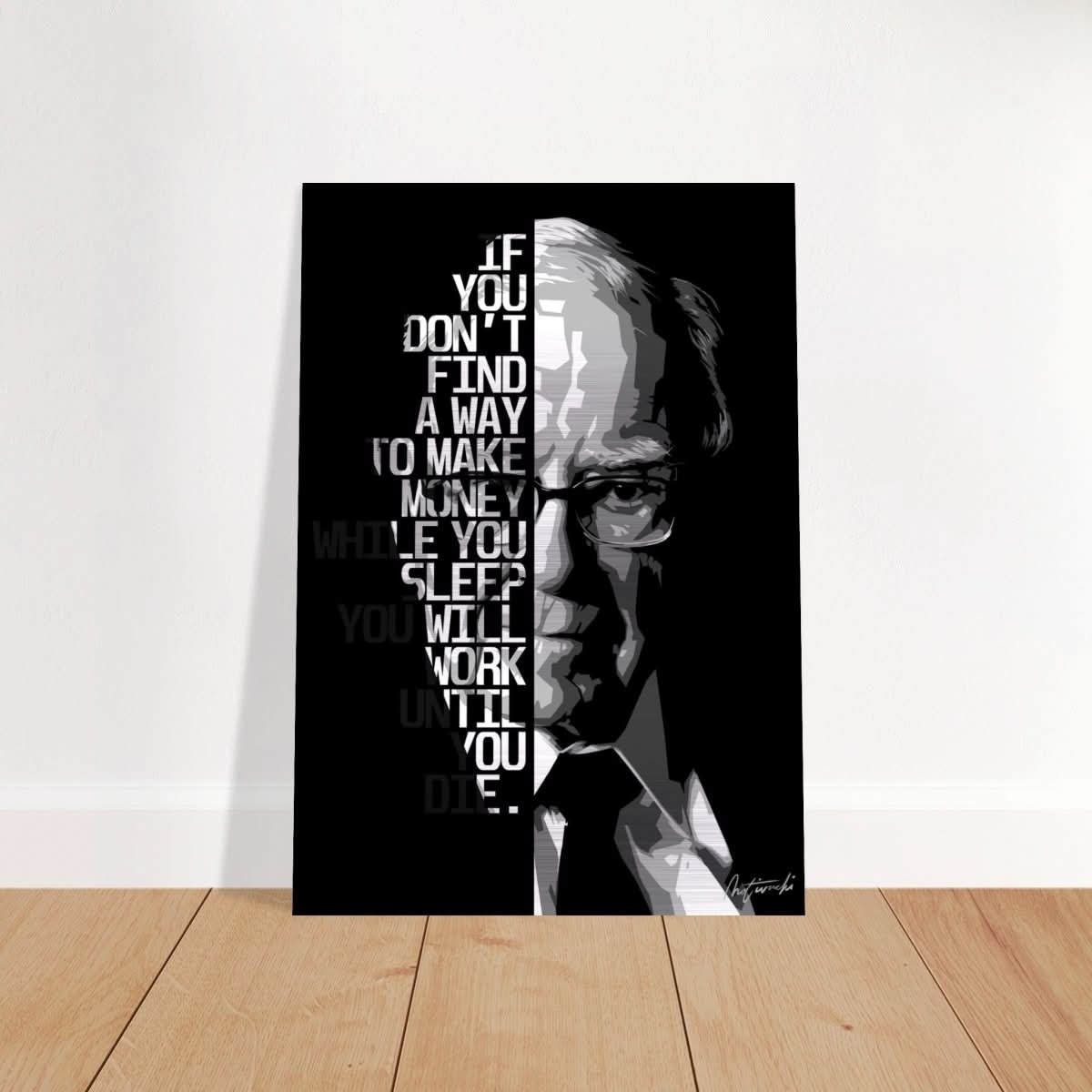 Da Vinci Motivational Wall art | Make Money | Warren Buffett - Brushed Aluminum Print - 70x100 cm / 28x40″ - 