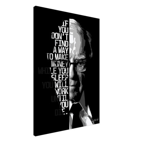 Da Vinci Motivational Wall art | Make Money | Warren Buffett - Canvas - 70x100 cm / 28x40″ - Thick