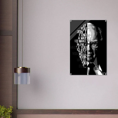 Da Vinci Motivational Wall art | Make Money | Warren Buffett - Acrylic Print - 60x90 cm / 24x36″ - 