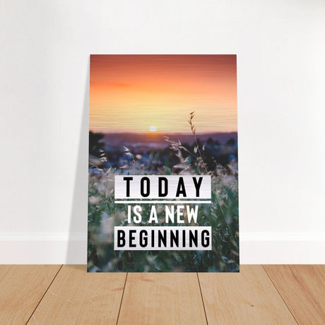 Da Vinci Motivational Wall Art | New Beginning - Brushed Aluminum Print - 70x100 cm / 28x40″ - 