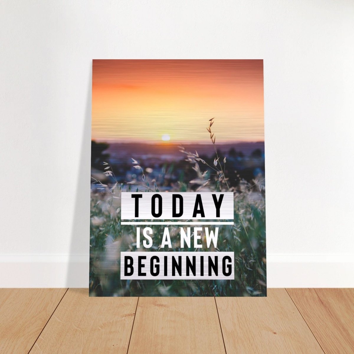 Da Vinci Motivational Wall Art | New Beginning - Brushed Aluminum Print - 30x40 cm / 12x16″ - 