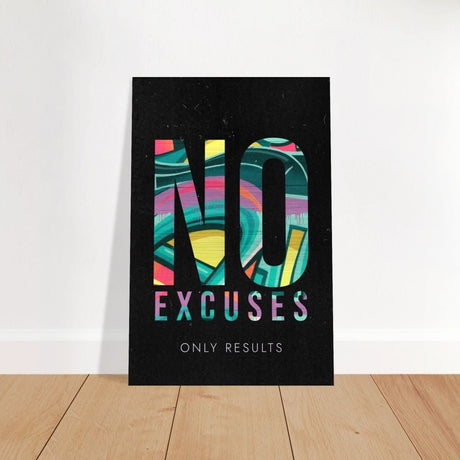 Da Vinci Motivational Wall art | No Excuses - Brushed Aluminum Print - 40x60 cm / 16x24″ - 