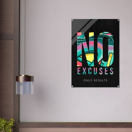 Da Vinci Motivational Wall art | No Excuses - Acrylic Print - 70x100 cm / 28x40″ - 