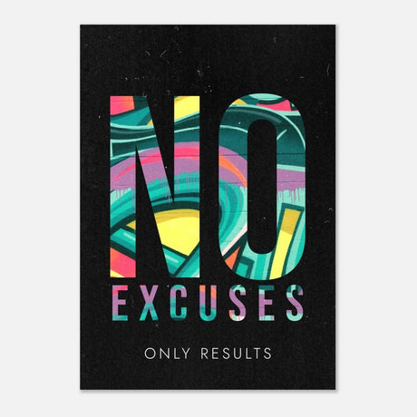 Da Vinci Motivational Wall art | No Excuses - Aluminum Print - 70x100 cm / 28x40″ - 