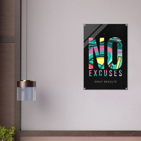 Da Vinci Motivational Wall art | No Excuses - Acrylic Print - 60x90 cm / 24x36″ - 