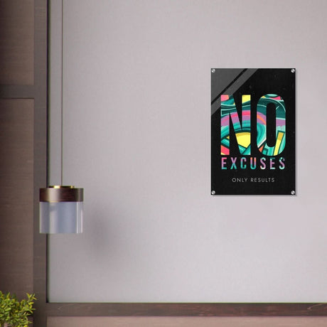 Da Vinci Motivational Wall art | No Excuses - Acrylic Print - 50x75 cm / 20x30″ - 