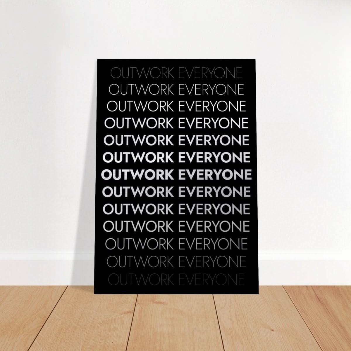 Da Vinci Motivational Wall art | Outwork Everyone - Brushed Aluminum Print - 70x100 cm / 28x40″ - 