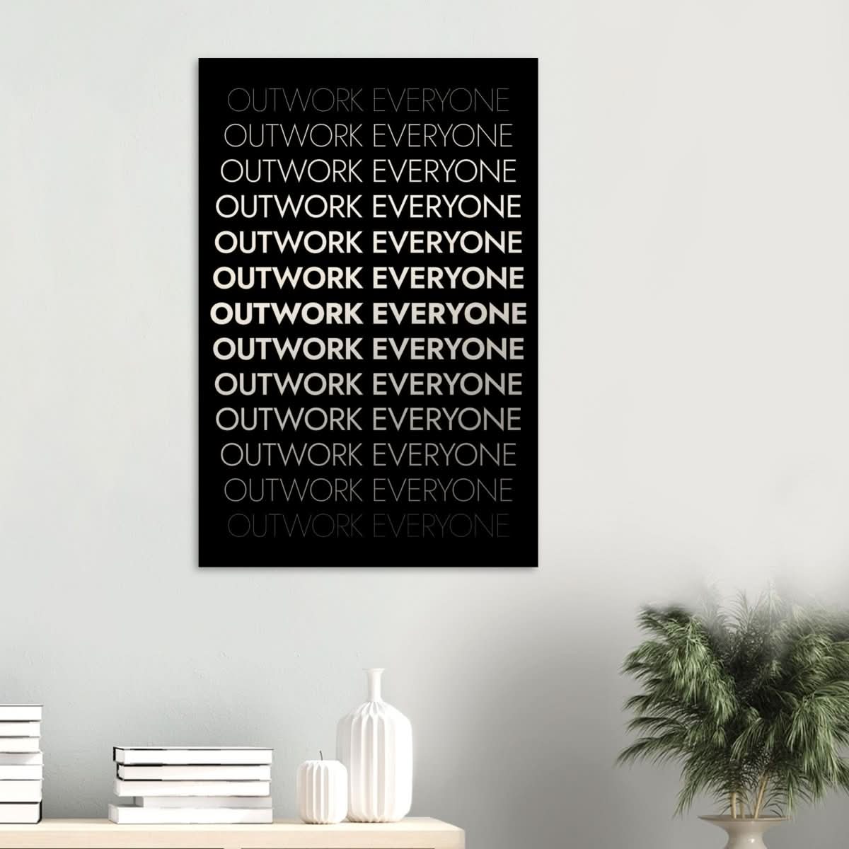 Da Vinci Motivational Wall art | Outwork Everyone - Wood Prints - 60x90 cm / 24x36″ - 20 mm
