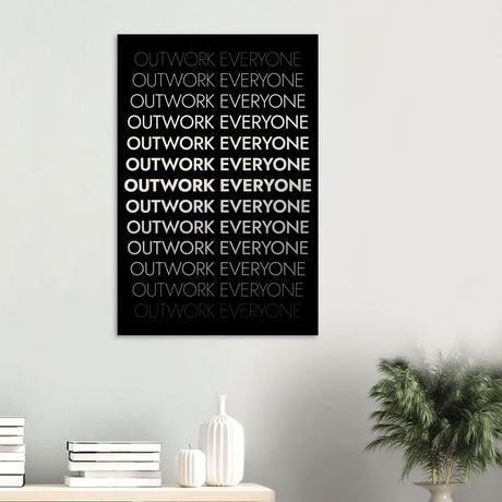 Da Vinci Motivational Wall art | Outwork Everyone - Wood Prints - 60x90 cm / 24x36″ - 20 mm