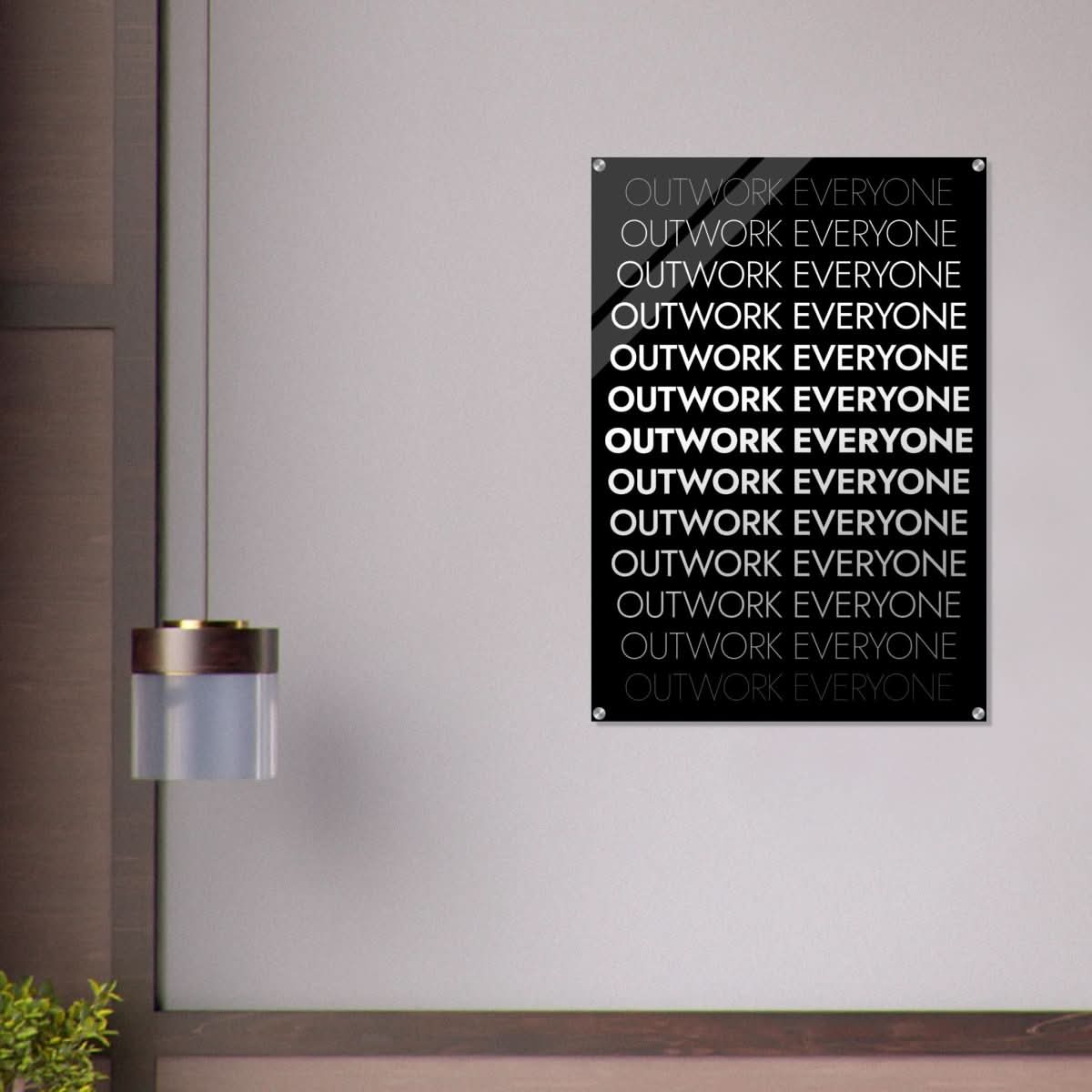 Da Vinci Motivational Wall art | Outwork Everyone - Acrylic Print - 70x100 cm / 28x40″ - 