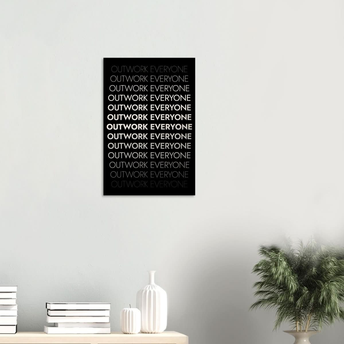 Da Vinci Motivational Wall art | Outwork Everyone - Wood Prints - 40x60 cm / 16x24″ - 10 mm