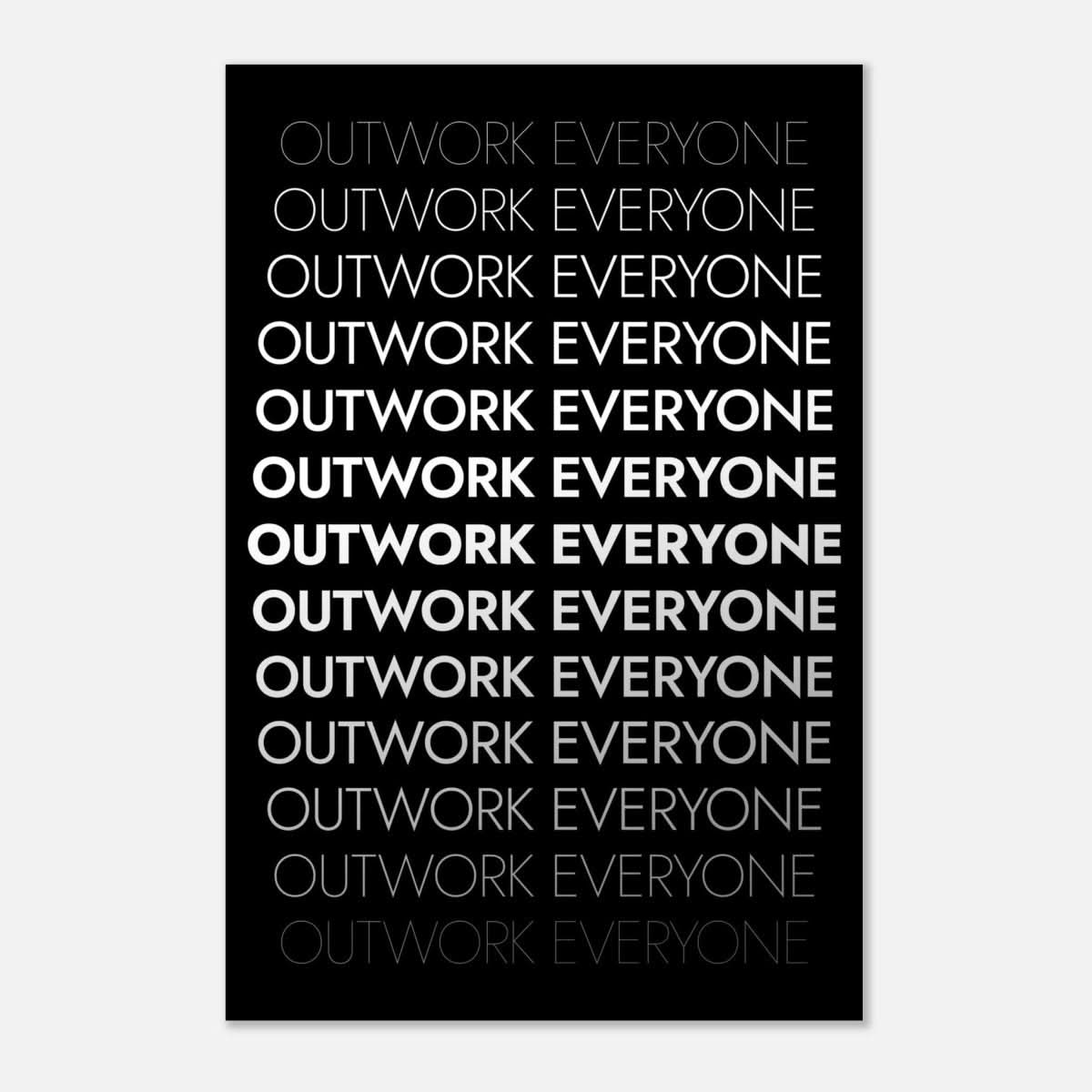 Da Vinci Motivational Wall art | Outwork Everyone - Aluminum Print - 50x75 cm / 20x30″ - 