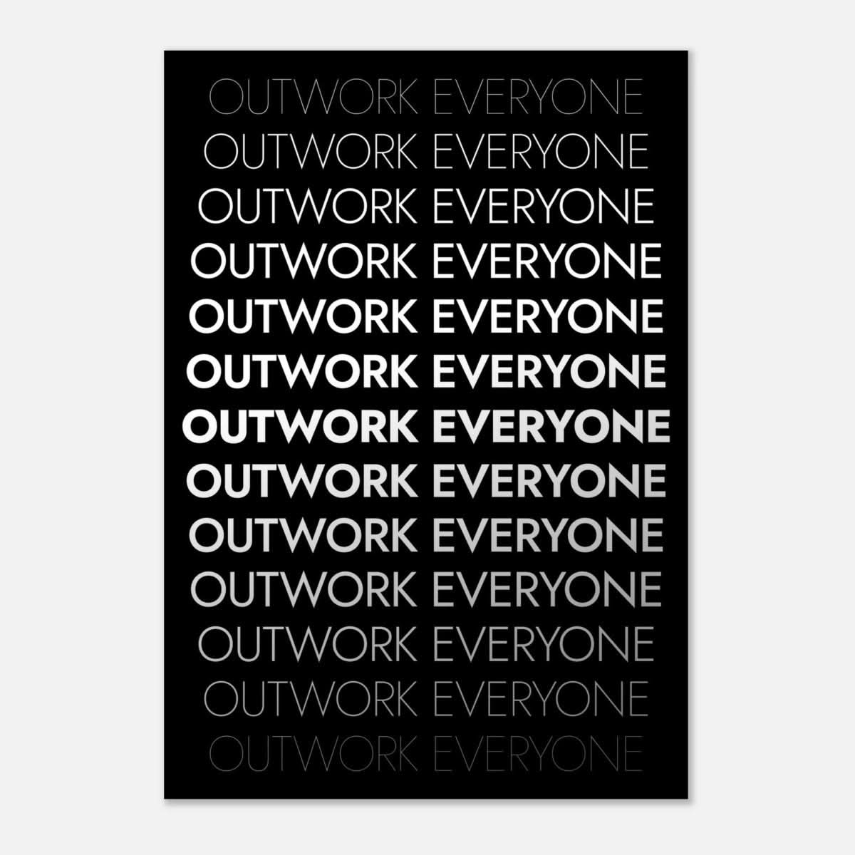 Da Vinci Motivational Wall art | Outwork Everyone - Aluminum Print - 70x100 cm / 28x40″ - 