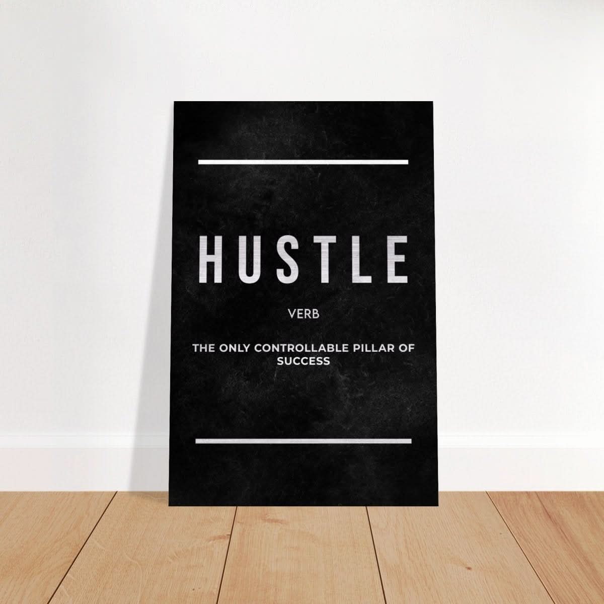 Da Vinci Motivational Wall art Print | Hustle - Brushed Aluminum Print - 30x45 cm / 12x18″ - 