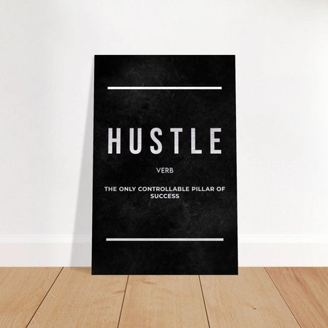 Da Vinci Motivational Wall art Print | Hustle - Brushed Aluminum Print - 30x45 cm / 12x18″ - 