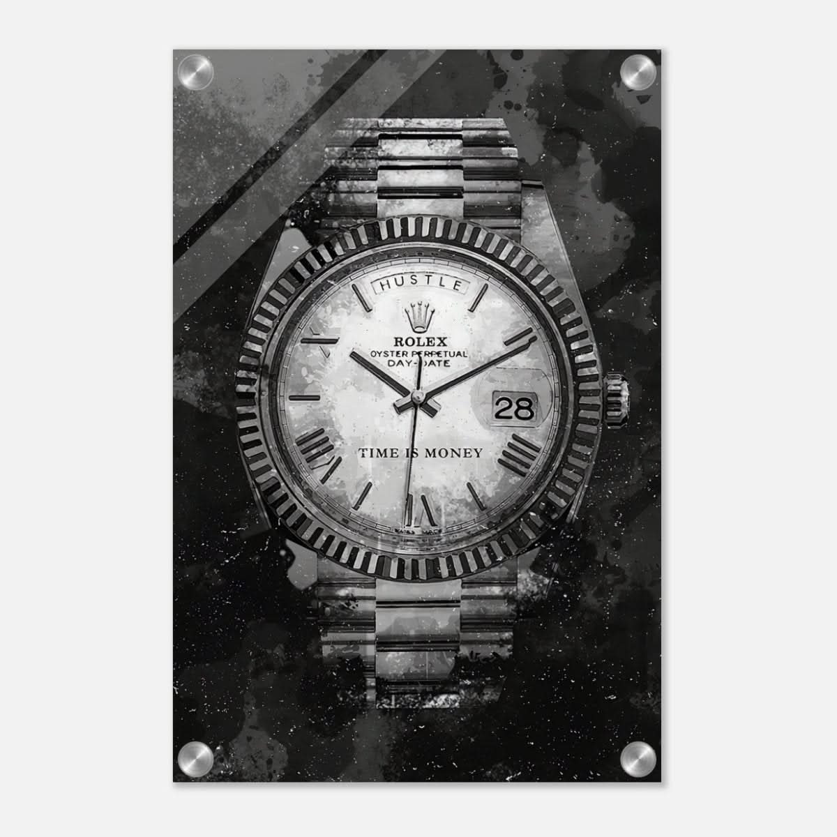Da Vinci Motivational Wall art print | Rolex | Time is money - Acrylic Print - 30x45 cm / 12x18″ - 