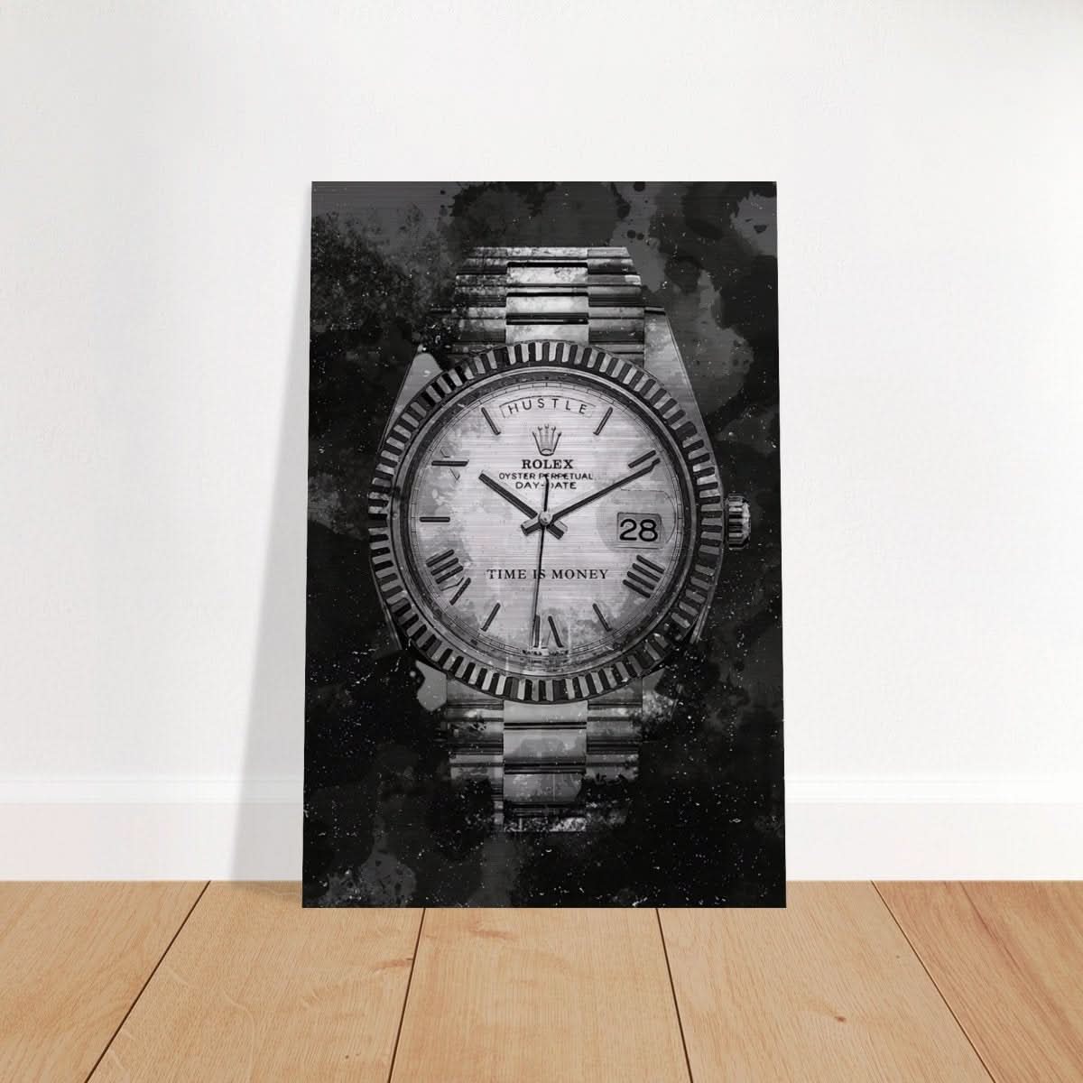 Da Vinci Motivational Wall art print | Rolex | Time is money - Brushed Aluminum Print - 30x45 cm / 12x18″ - 