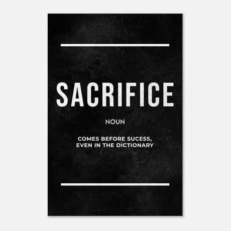 Da Vinci Motivational Wall art Print | Sacrifice - Aluminum Print - 30x45 cm / 12x18″ - 