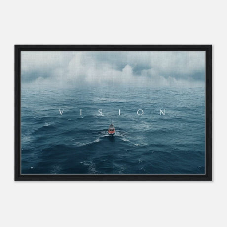 Da Vinci Motivational Wall art Print | Vision - Framed Canvas - 50x75 cm / 20x30″ - Black frame