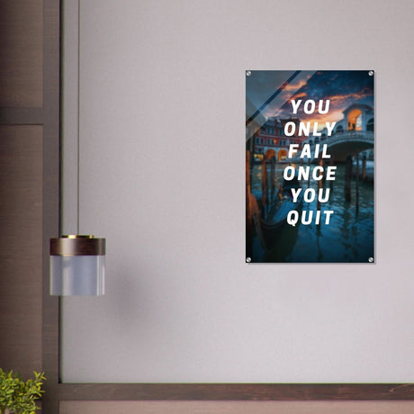 Da Vinci Motivational Wall Art | Quit - Acrylic Print - 60x90 cm / 24x36″ - 