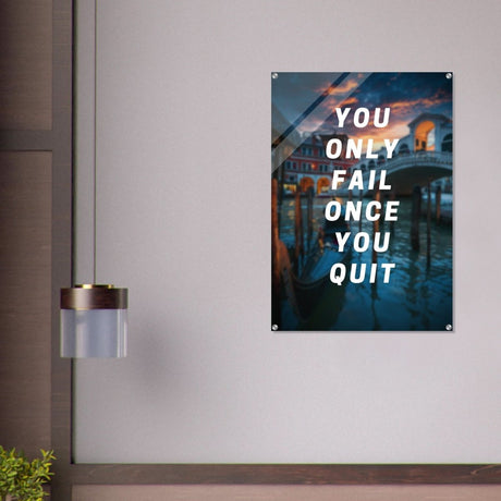Da Vinci Motivational Wall Art | Quit - Acrylic Print - 70x100 cm / 28x40″ - 
