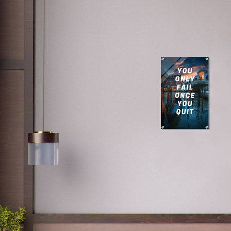 Da Vinci Motivational Wall Art | Quit - Acrylic Print - 40x60 cm / 16x24″ - 