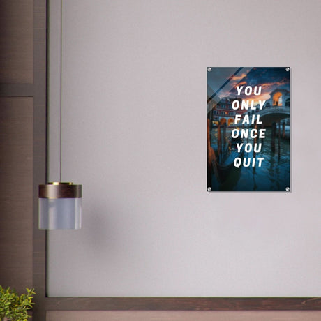 Da Vinci Motivational Wall Art | Quit - Acrylic Print - 50x75 cm / 20x30″ - 