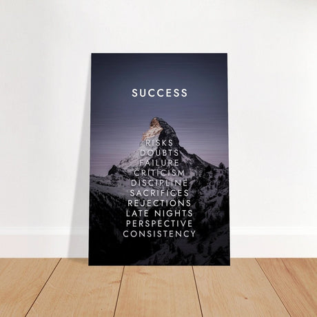 Da Vinci Motivational Wall Art | Success - Brushed Aluminum Print - 50x75 cm / 20x30″ - 