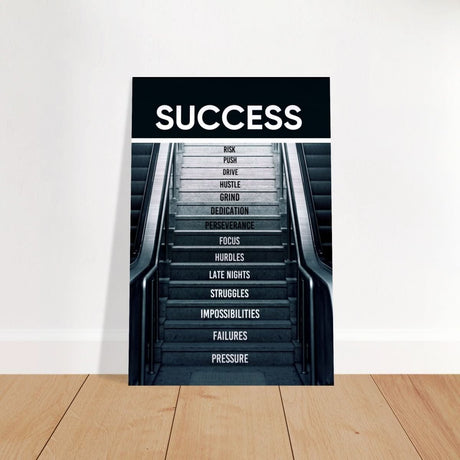 Da Vinci Motivational Wall Art | Success - Brushed Aluminum Print - 30x45 cm / 12x18″ - 