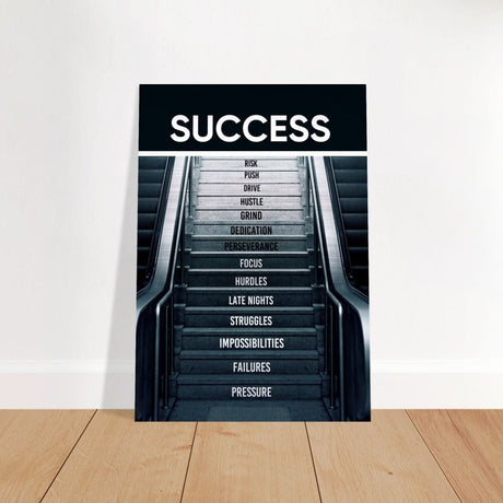 Da Vinci Motivational Wall Art | Success - Brushed Aluminum Print - 70x100 cm / 28x40″ - 