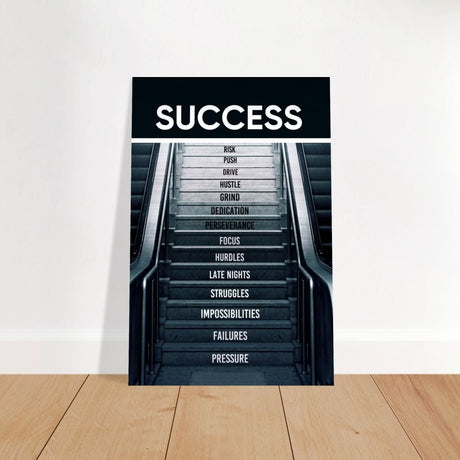Da Vinci Motivational Wall Art | Success - Brushed Aluminum Print - 50x75 cm / 20x30″ - 