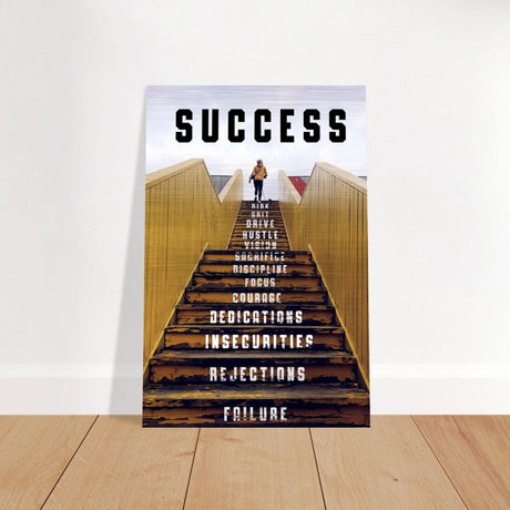 Da Vinci Motivational Wall Art | Success - Brushed Aluminum Print - 30x45 cm / 12x18″ - 