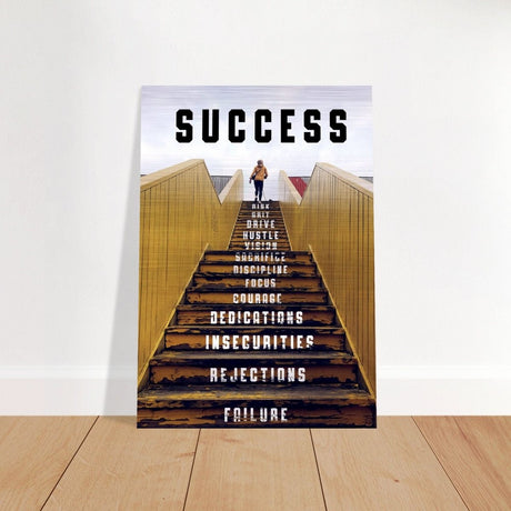 Da Vinci Motivational Wall Art | Success - Brushed Aluminum Print - 70x100 cm / 28x40″ - 