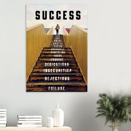 Da Vinci Motivational Wall Art | Success - Wood Prints - 70x100 cm / 28x40″ - 20 mm