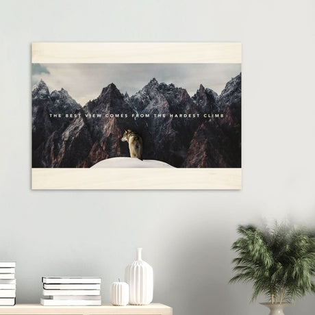 Da Vinci Motivational Wall art | The Best View - Wood Prints - 70x100 cm / 28x40″ - 